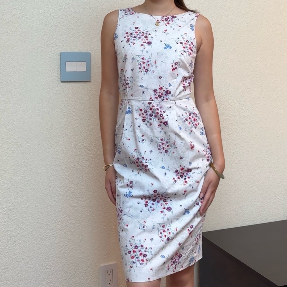 MaxMara Floral White Sleeveless Dress
